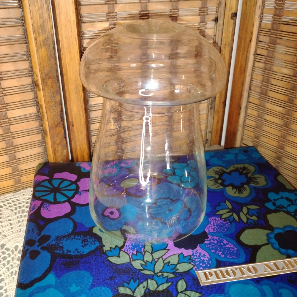 Libbey Clear Glass Mushroom Jar
